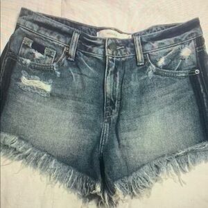 Women's Distressed Denim Athletic Shorts